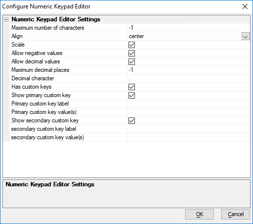 Numkeypad Settings